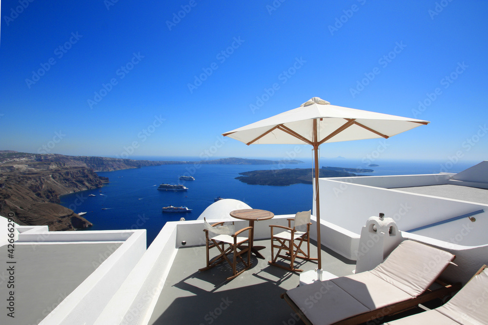 Fototapeta premium Santorin - Terrasse 