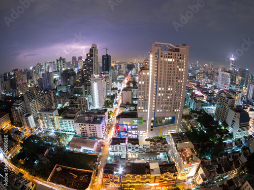 Thunderstorm Bangkok City View  fisheye  Thailand