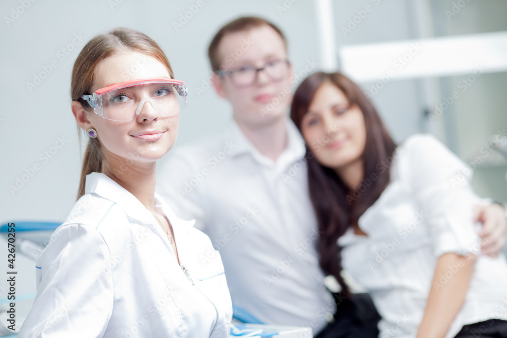 Dentist and young couple