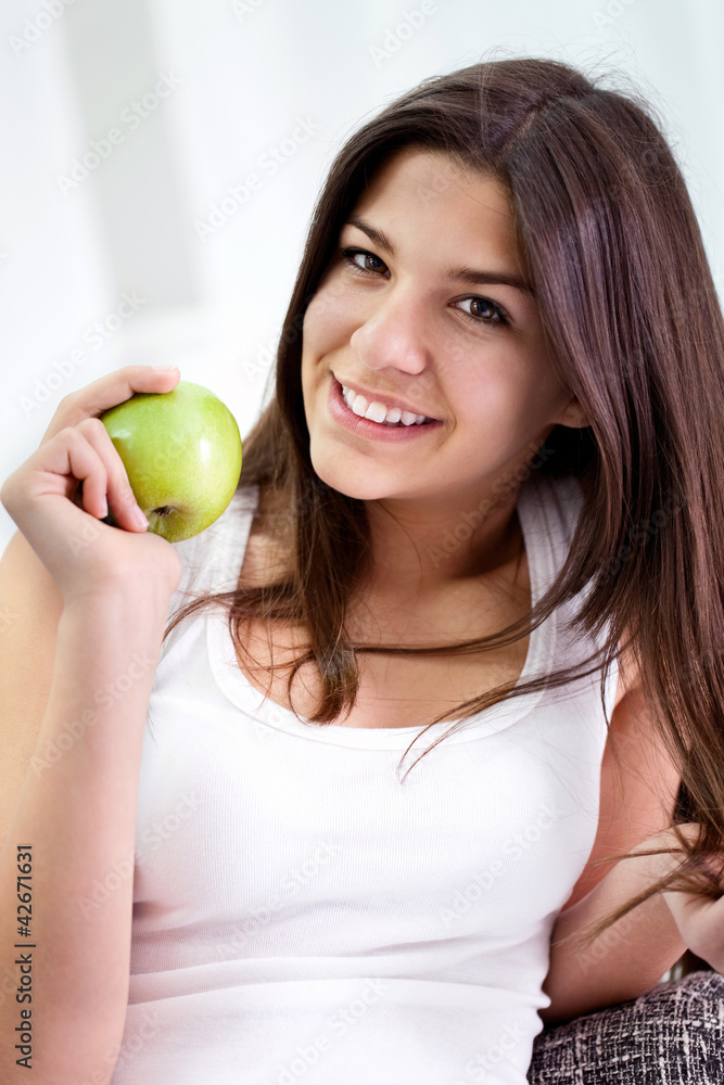 girl eating apple girl eating apple