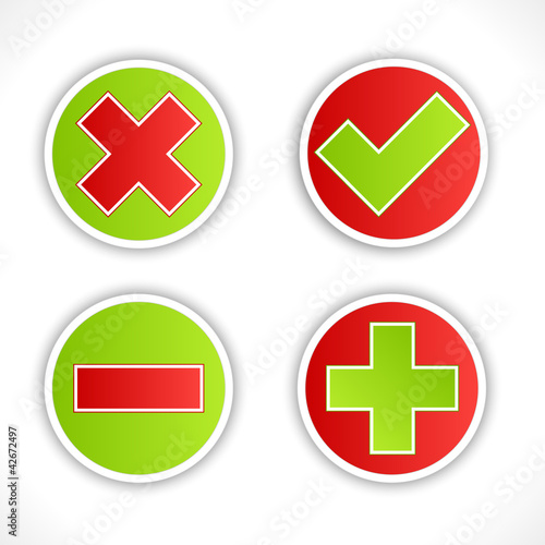 Satin button validation icons.