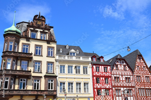 Trier, view of the main market square and timber-houses