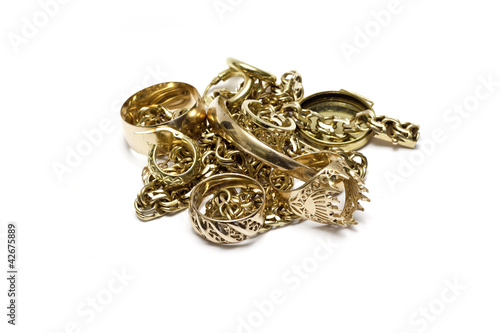 Canvas Print Old gold jewelry