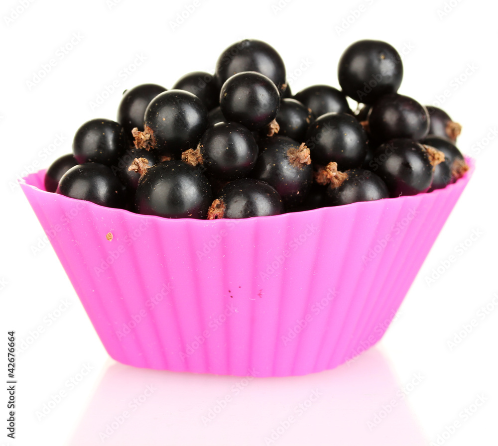 Fresh black currant in silicone mold isolated on white Fresh black currant in silicone mold isolated on white