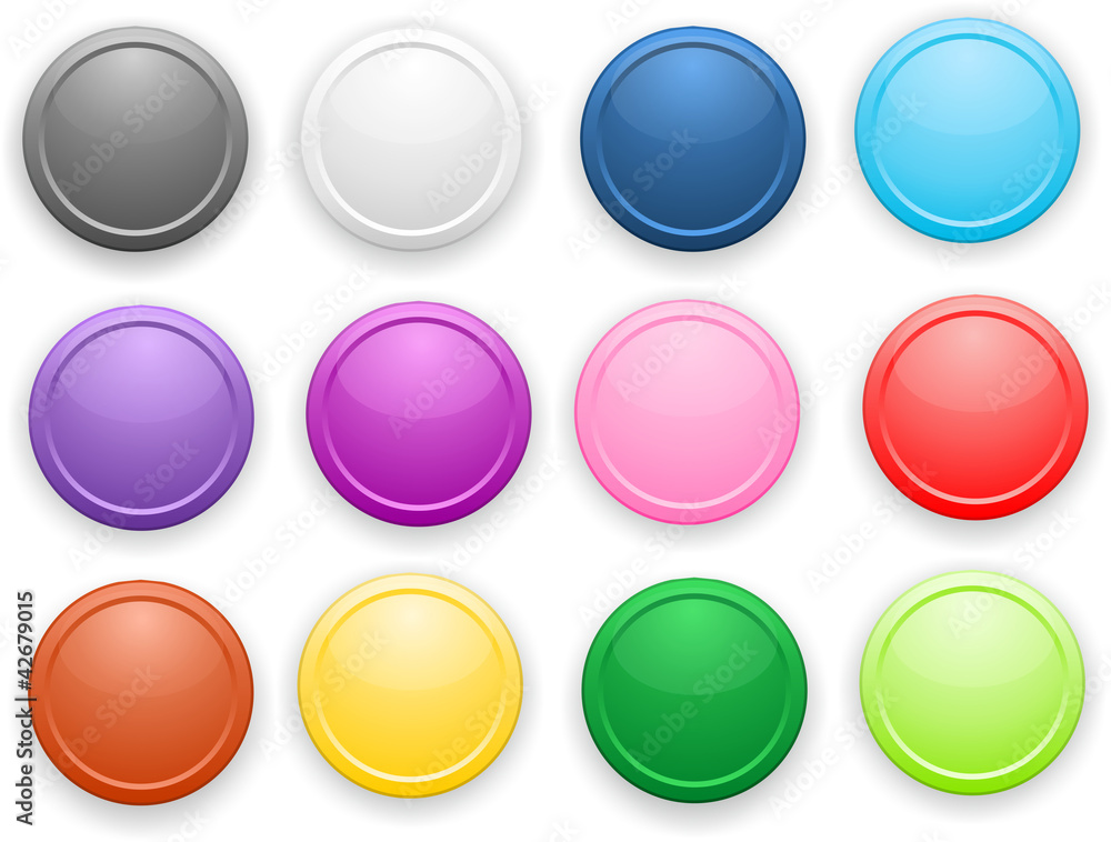 Set of round color buttons without the text Set of round color buttons without the text