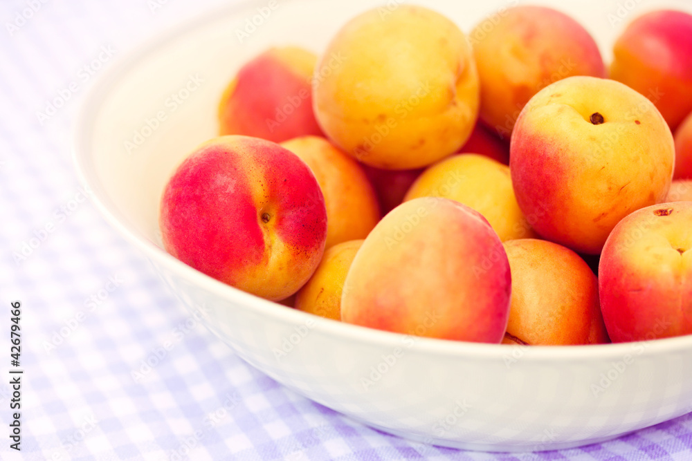 bowl of fresh apricots bowl of fresh apricots