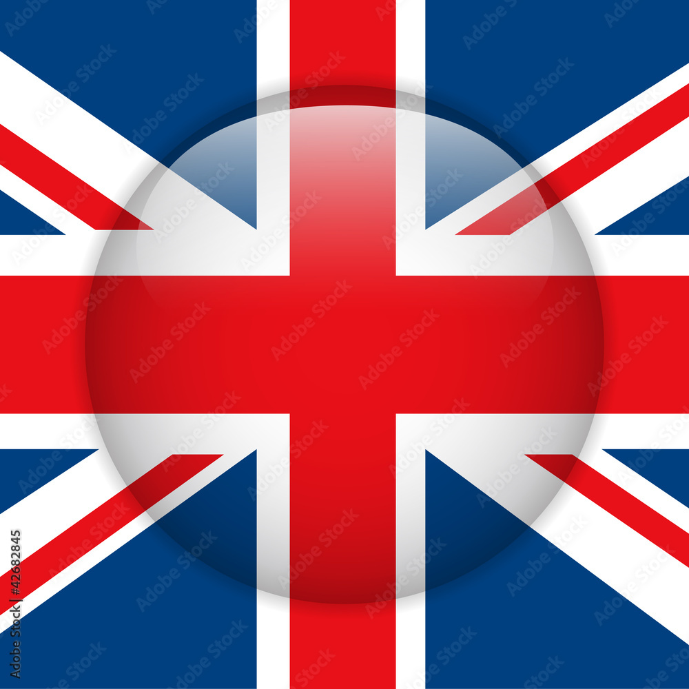 Obraz premium United Kingdom Flag Glossy Button