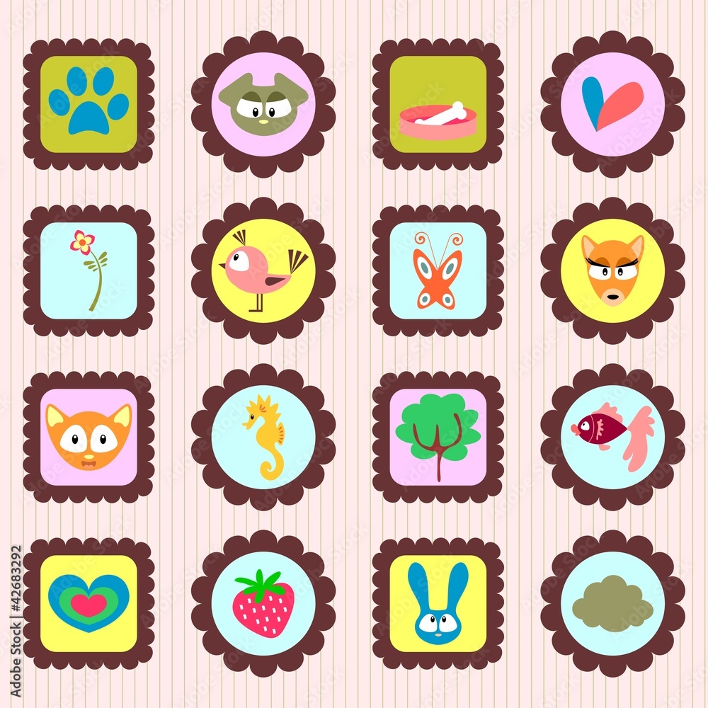 A set of pretty stamps