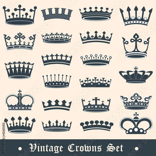 Wallpaper Mural Vintage crowns set Torontodigital.ca