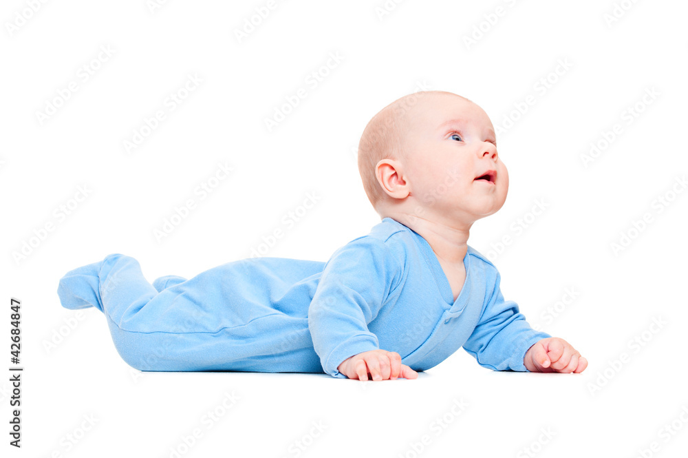 small baby lying and looking up small baby lying and looking up