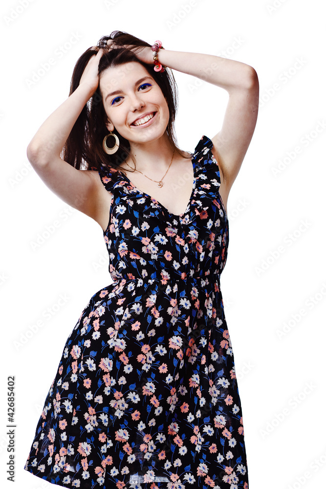 Young beautiful woman isolated on white background Young beautiful woman isolated on white background