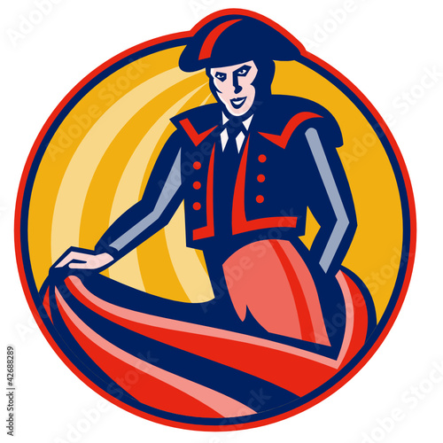 Matador Bullfighter Cape Retro