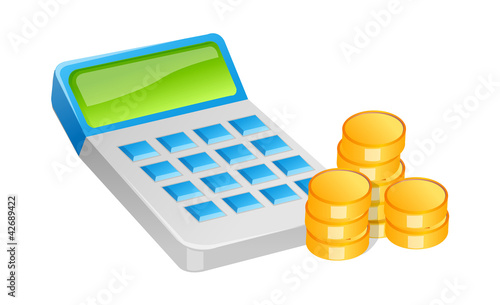 vector icon cash and calculator