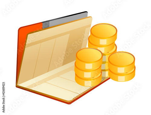 vector icon cash and bankbook