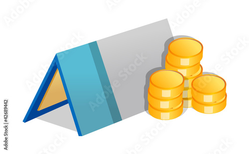 vector icon cash and bankbook