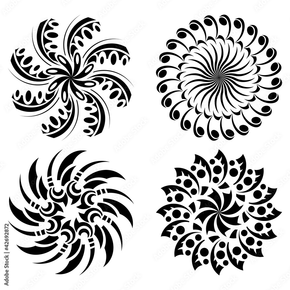 set of vector round black design elements set of vector round black design elements