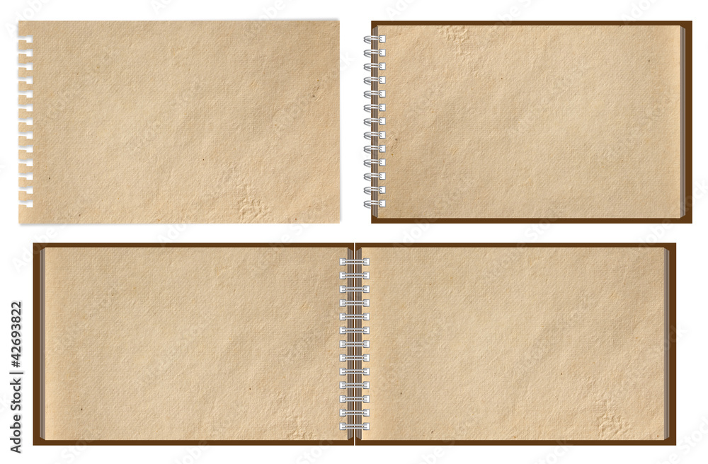 old brown paper notebook horizontal