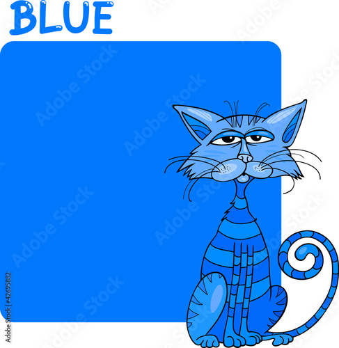 Color Blue and Cat Cartoon