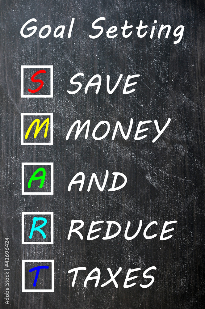 Fototapeta premium Smart goal setting concept on blackboard