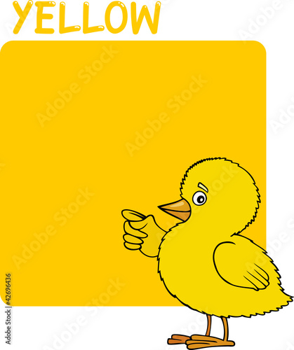 Color Yellow and Chick Cartoon