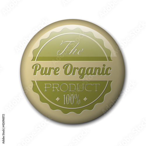 Old vector round retro vintage grunge badge for organic product