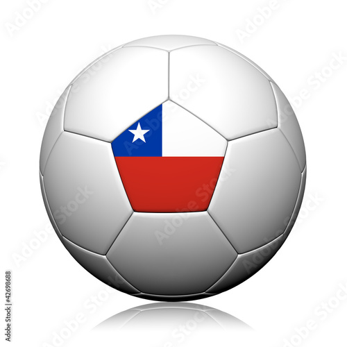 Chile Flag Pattern 3d rendering of a soccer ball