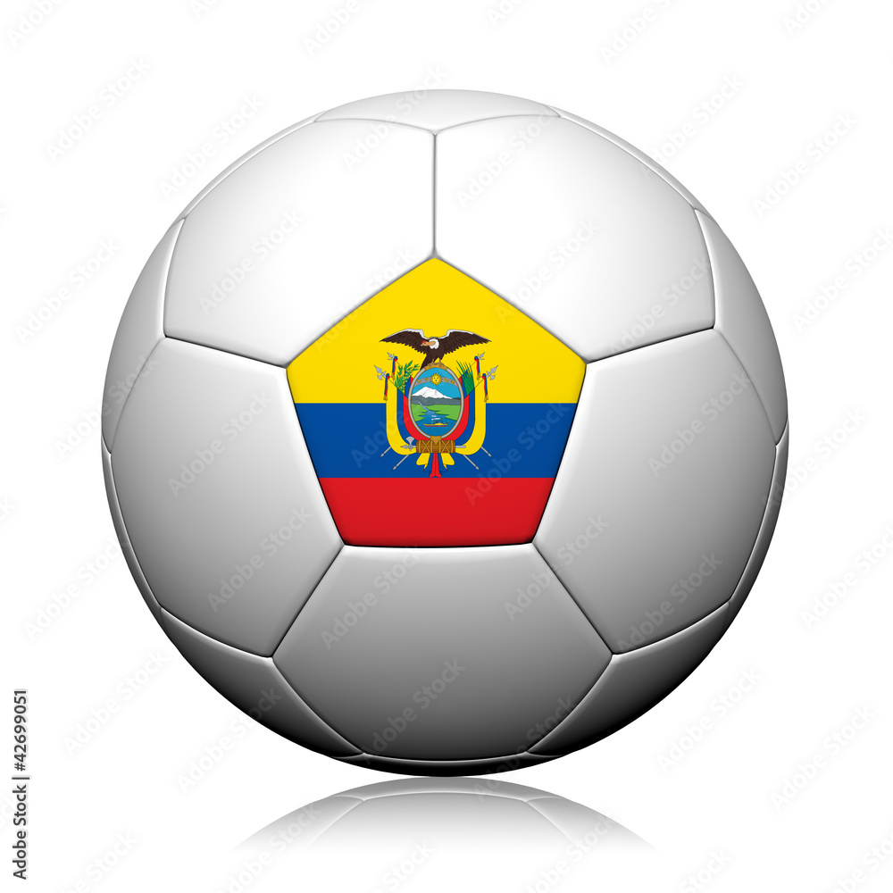 Ecuador Flag Pattern 3d rendering of a soccer ball Ecuador Flag Pattern 3d rendering of a soccer ball