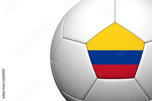 Colombia  Flag Pattern 3d rendering of a soccer ball