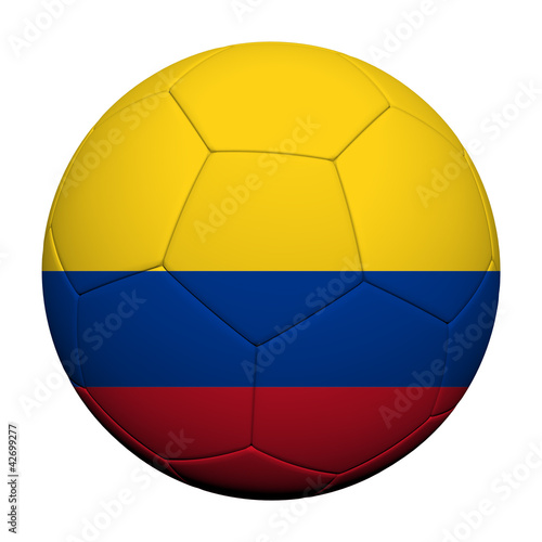 Colombia  Flag Pattern 3d rendering of a soccer ball