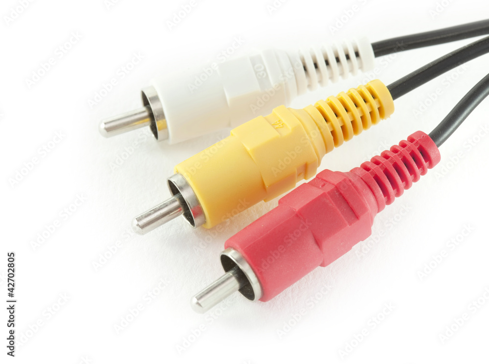 Red yellow and white cable set Red yellow and white cable set