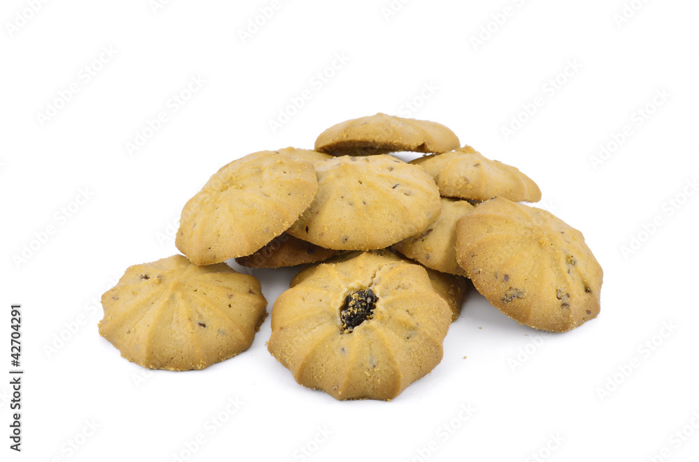 cookies on white background