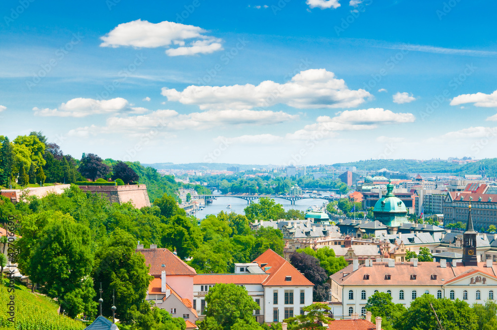 view of Prague city from hill view of Prague city from hill
