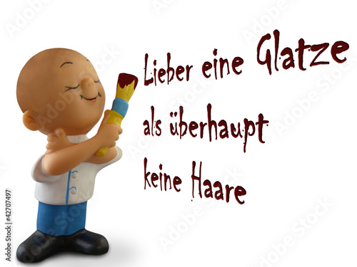 Kahlkopf Glatze Karikatur