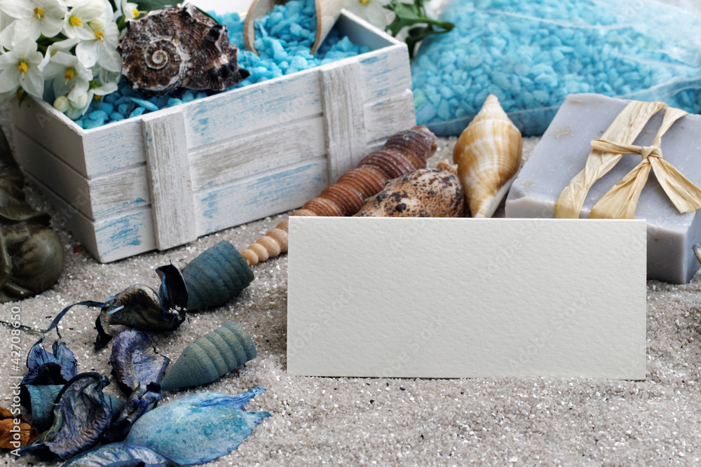 Blanko Karte mit maritimer Deko Stock Photo | Adobe Stock