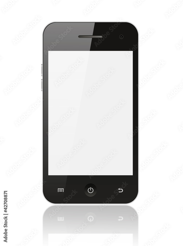 Smart phone with blank screen isolated on white background Smart phone with blank screen isolated on white background