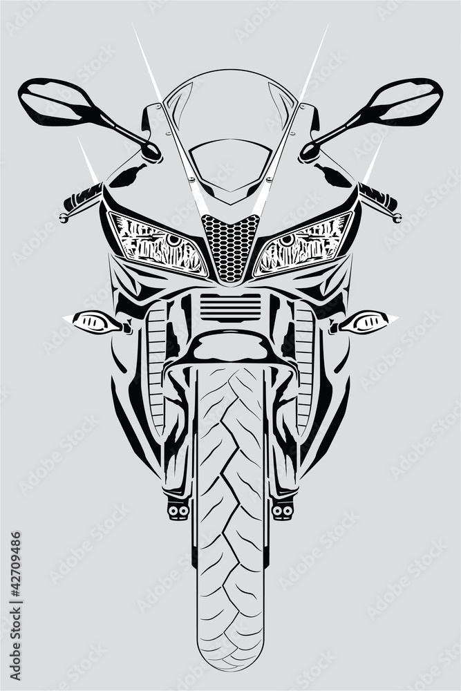 Motorcycle front view Stock Vector Adobe Stock