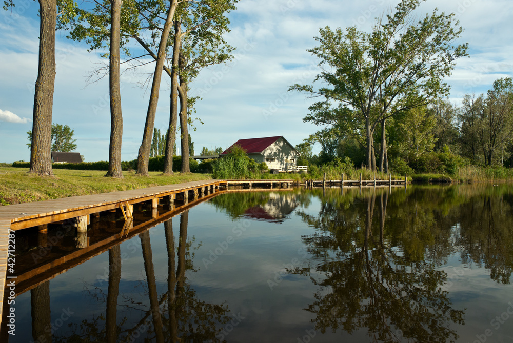 Haus See Steg Wasser