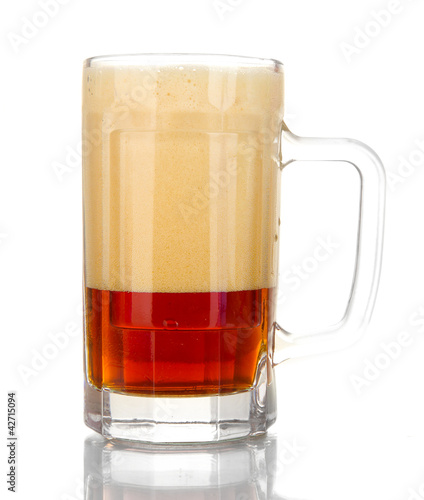 glass of kvass isolated on white background