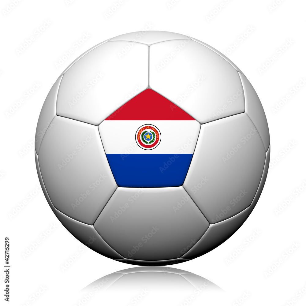 Obraz premium Paraguay Flag Pattern 3d rendering of a soccer ball