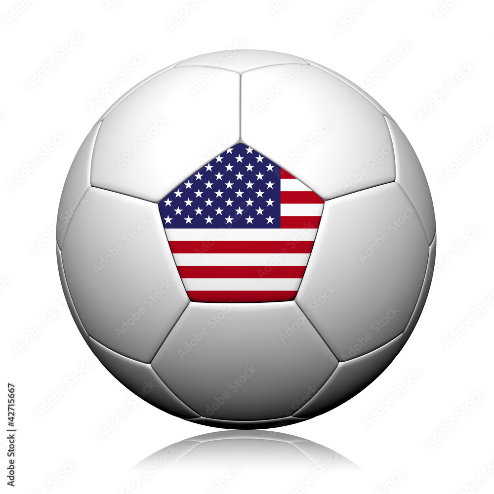 Fototapeta premium The United States Flag Pattern 3d rendering of a soccer ball