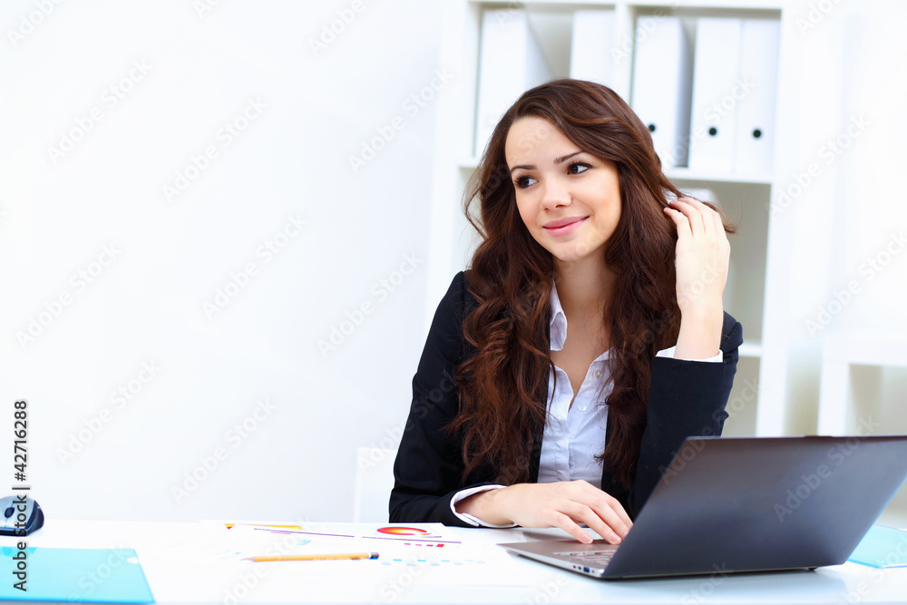 Young busines woman with notebook Young busines woman with notebook
