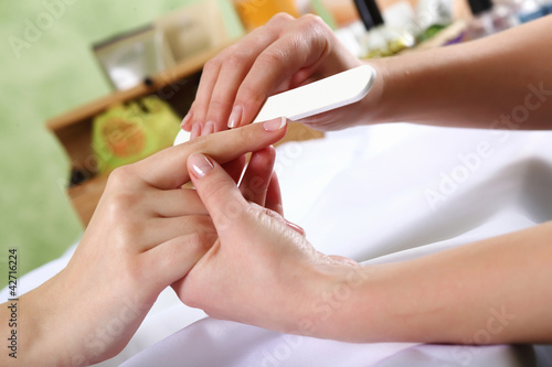 Female hands and manicure related objects