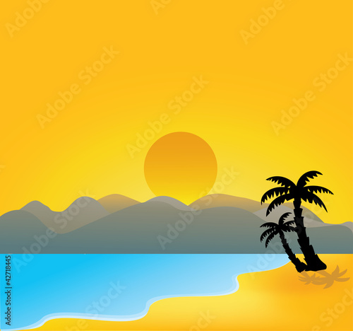 vector tropical beach © gampingdesign