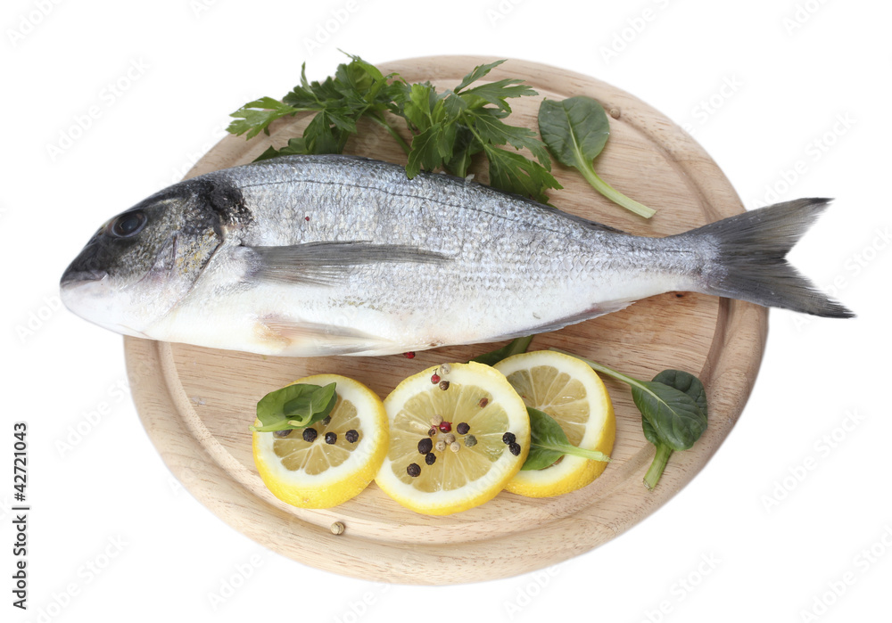 Fresh fish with lemon, parsley and spice Fresh fish with lemon, parsley and spice