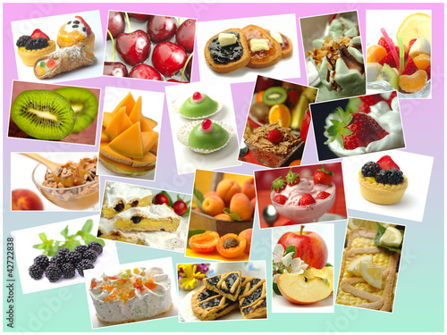 Collage frutta e dolci