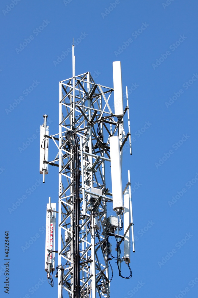 Communication tower on blue sky Communication tower on blue sky