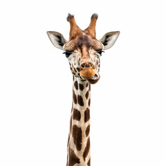 Leinwandbilder Giraffe Lustiges Giraffengesicht aus der Nähe  © Alex Hubenov