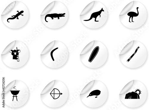 Stickers with australian icons
