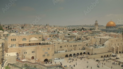 Jerusalem panoramic view of Wailing Wall