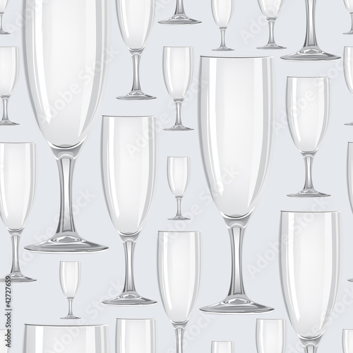 seamless pattern with wine glasses, Print